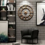 Jam Dinding Angka Romawi Ukuran Besar 60cm, Dial Metal Berongga Raksasa, Made in UK